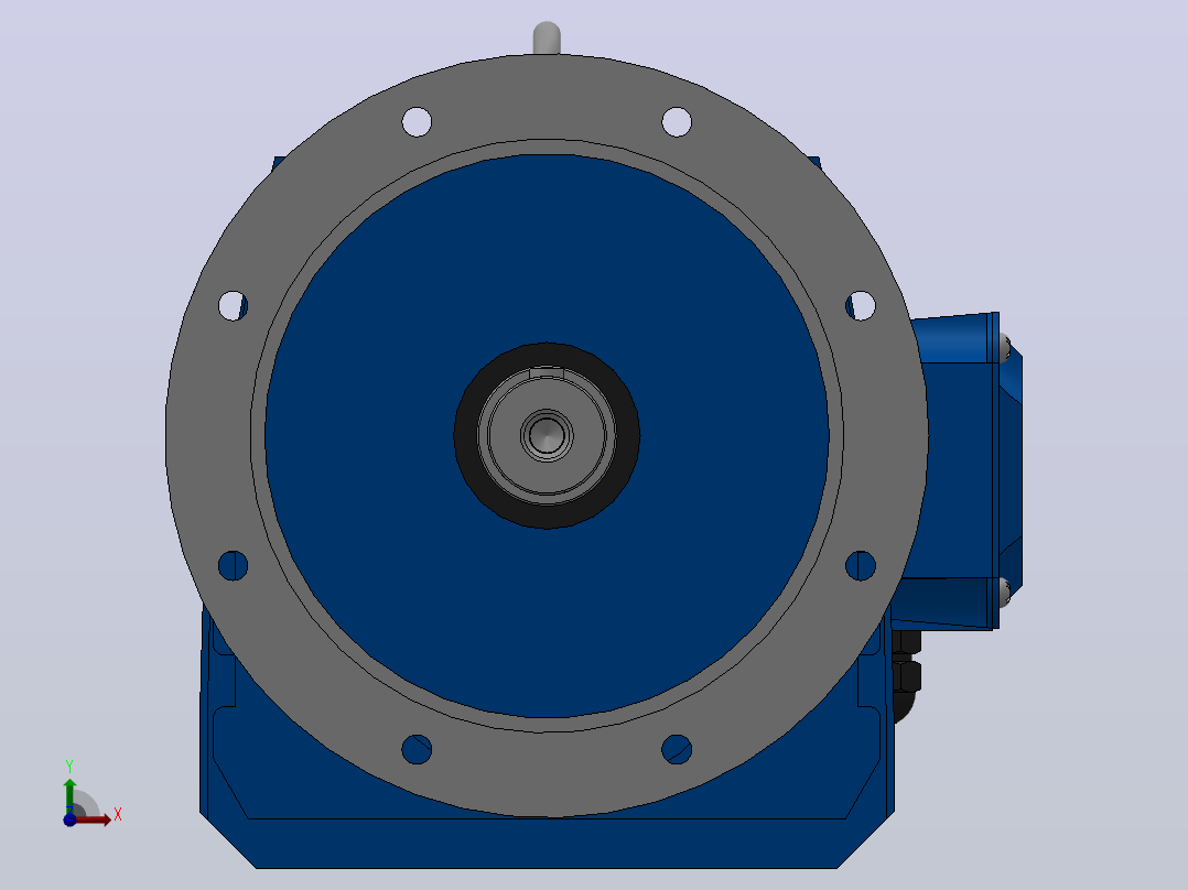 RF107法兰轴伸式安装斜齿轮减速机RF107-Y22-4P-180L-M1-0°-Φ450前视图