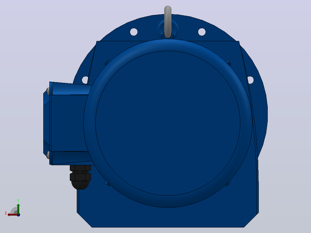 RF107法兰轴伸式安装斜齿轮减速机RF107-Y22-4P-180L-M1-0°-Φ450后视图