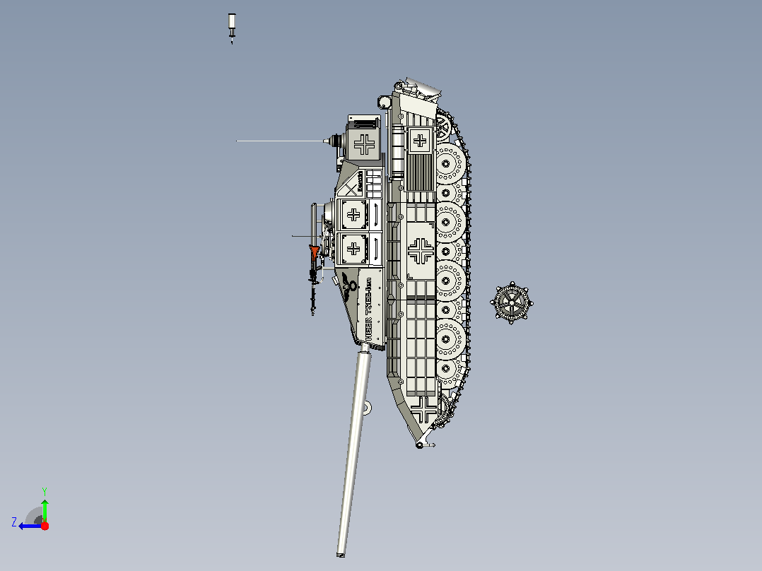 ‌E-100超重型坦克右视图