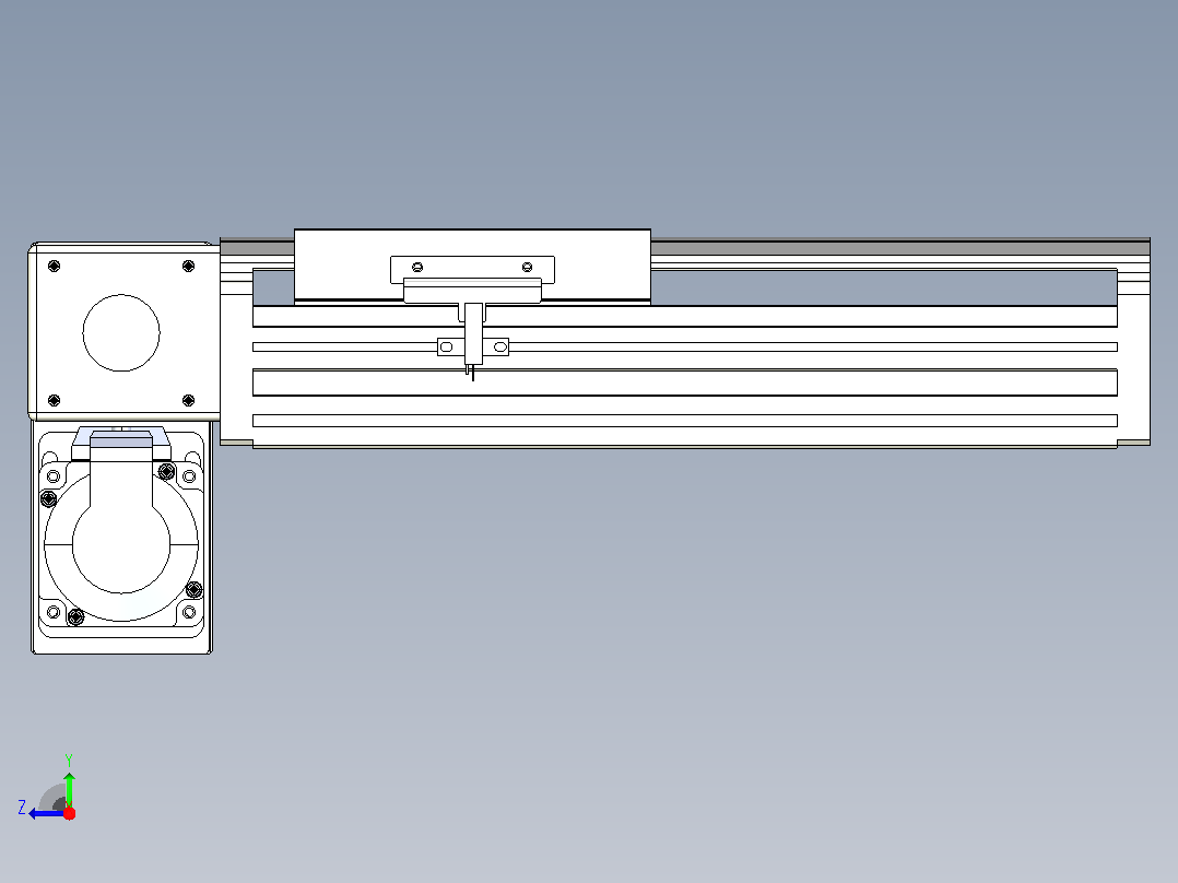 皮带直线轴半封闭可选导轨TPA-HNB-140D-120-L100-LP-C-P40-N3右视图