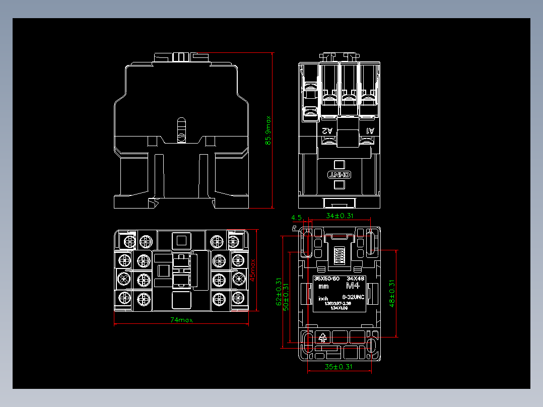 NC5-0611～1611交流接触器外形安装尺寸图202204