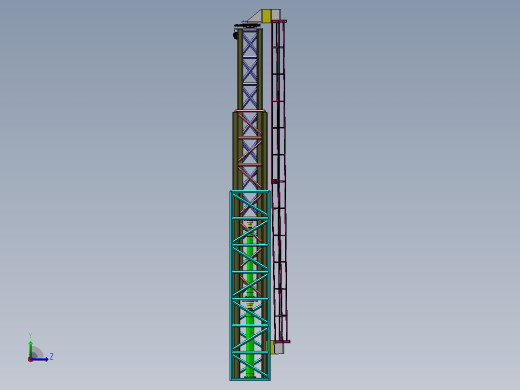 起重机桁架结构及其液压系统设计（SW+CAD+说明书）左视缩略图