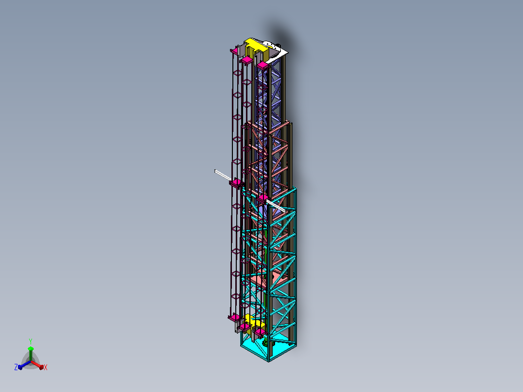 起重机桁架结构及其液压系统设计（SW+CAD+说明书）正等轴测图