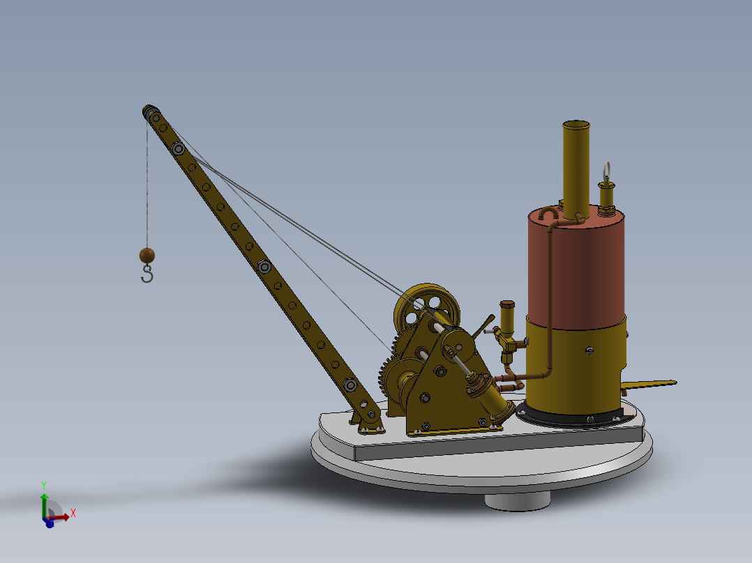 蒸汽起重机结构模型3D图纸 Solidworks设计