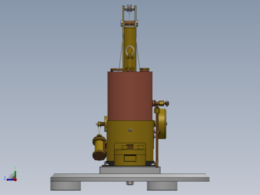 蒸汽起重机结构模型3D图纸 Solidworks设计右视缩略图