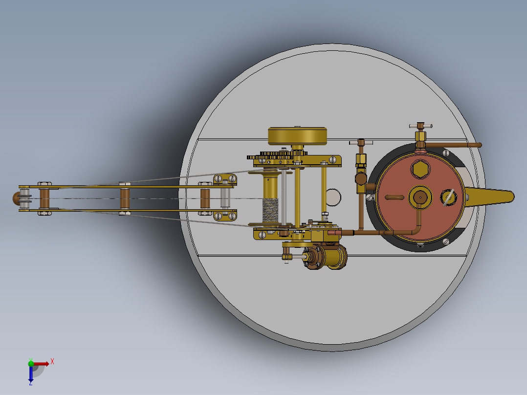 蒸汽起重机结构模型3D图纸 Solidworks设计俯视图