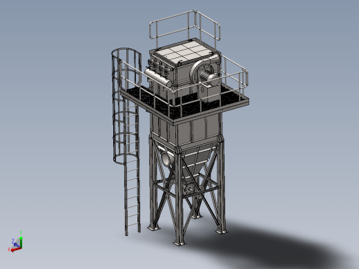 除尘器采用褶裥袋模型sw17可编辑