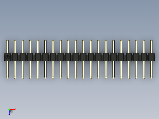彩色公排针 100mil 2.54mm 系列-DS1022_black_2x20p_100mil_TypeD_rev1.0俯视缩略图