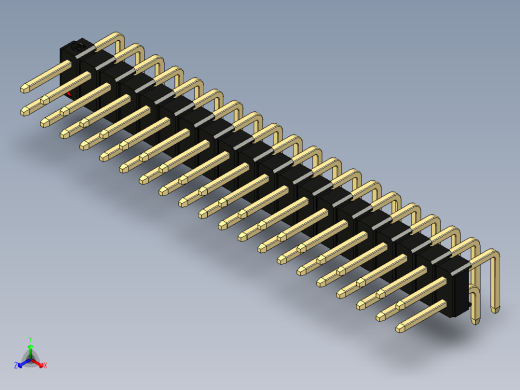 彩色公排针 100mil 2.54mm 系列-DS1022_black_2x20p_100mil_TypeD_rev1.0正等轴测缩略图