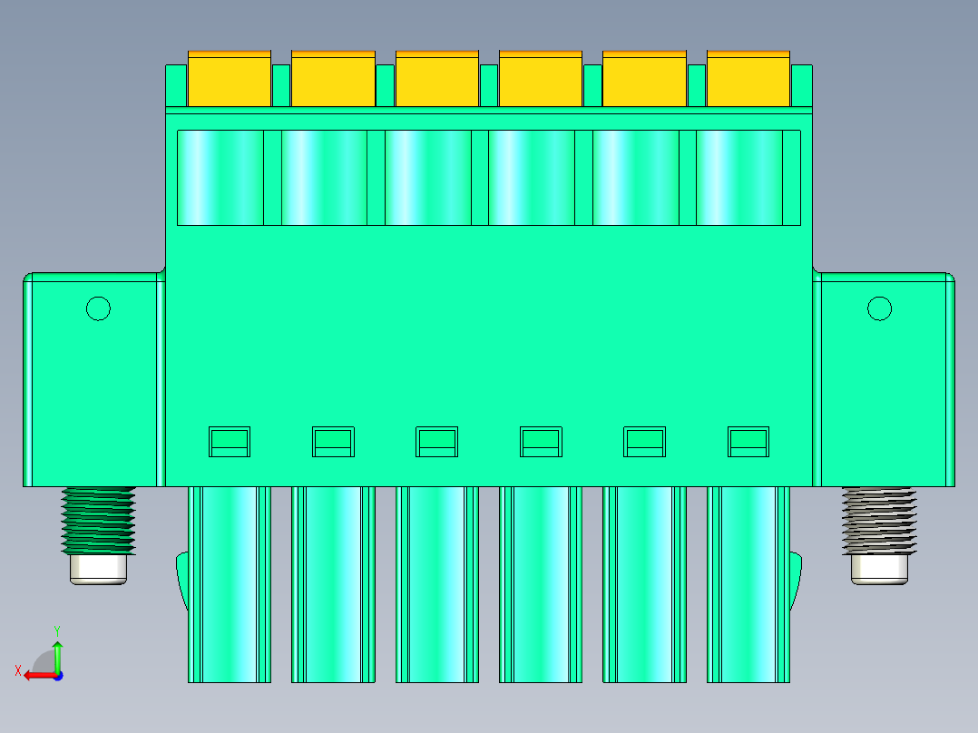 DEGSON 15EDG（公头） 3.5mm 螺钉锁紧，插拔式接线端子 FullPack-15EDGKDM-3.5-06P-14-00AH后视图