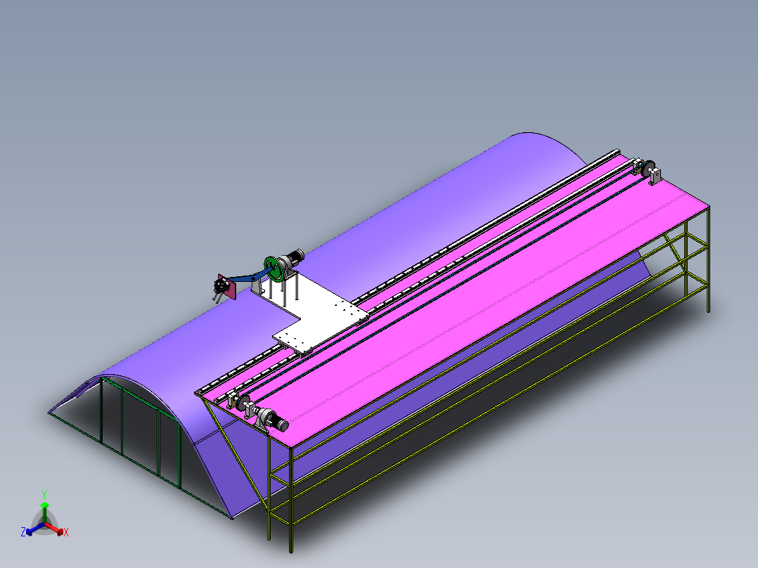 温室大棚除雪装置【含图和文档】正等轴测图