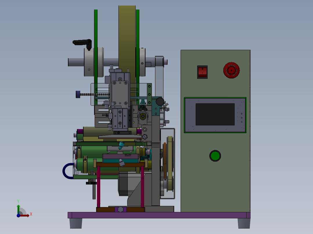 聚合物电池贴胶纸半自动机前视图