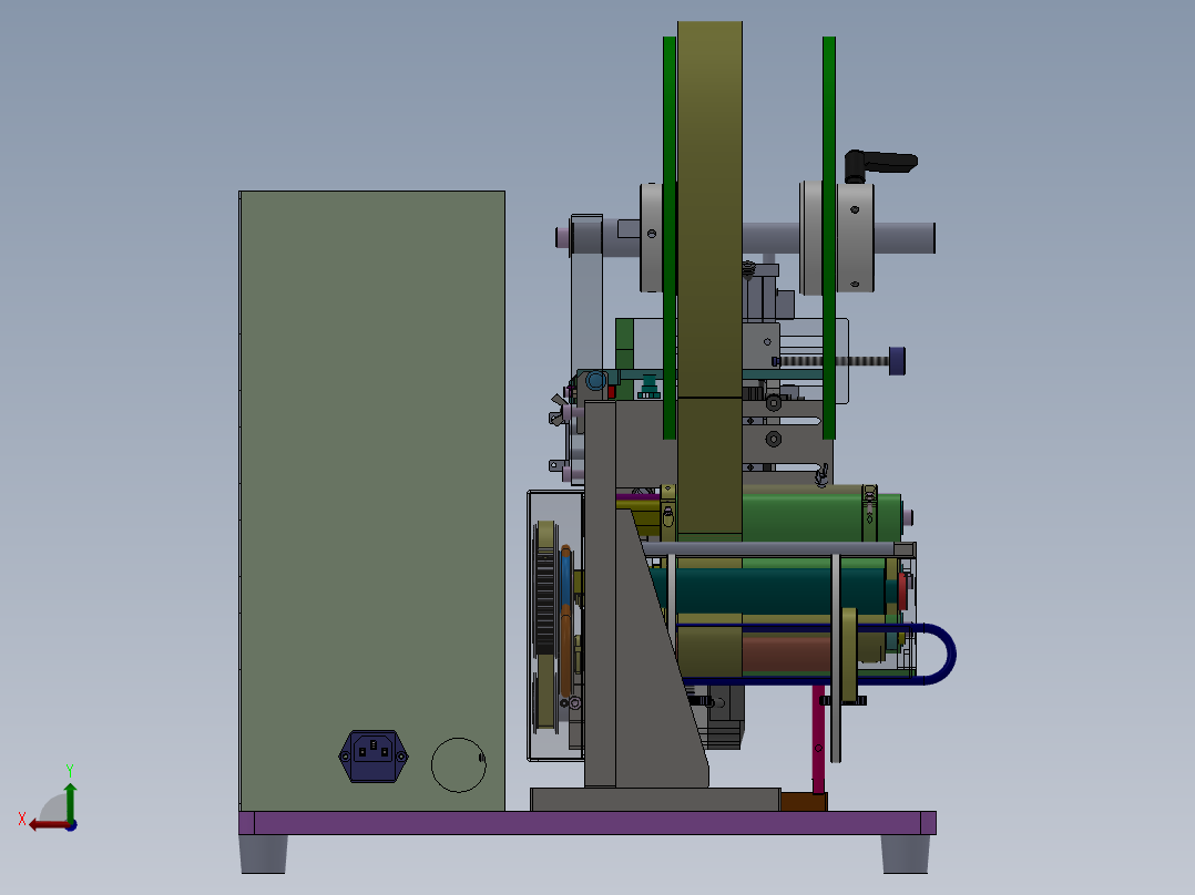 聚合物电池贴胶纸半自动机后视图