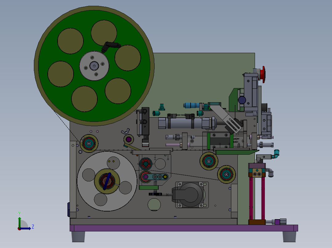 聚合物电池贴胶纸半自动机左视图