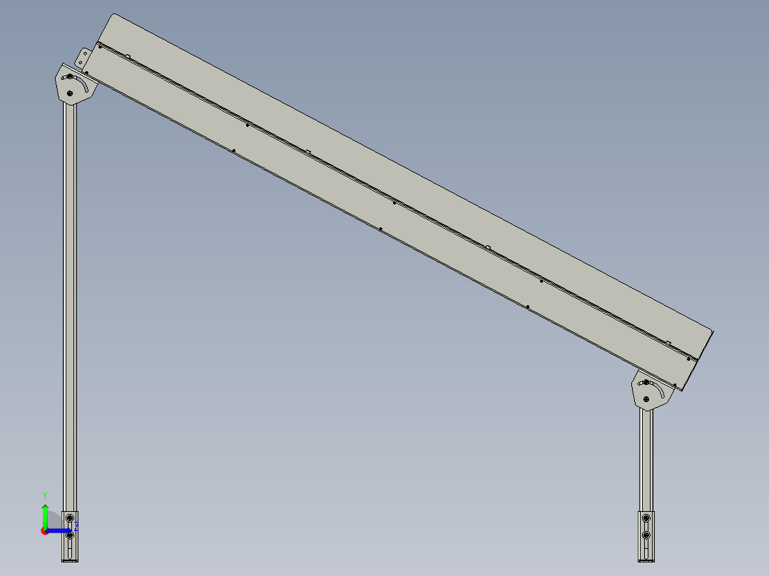 斜坡重力滚筒输送线左视图