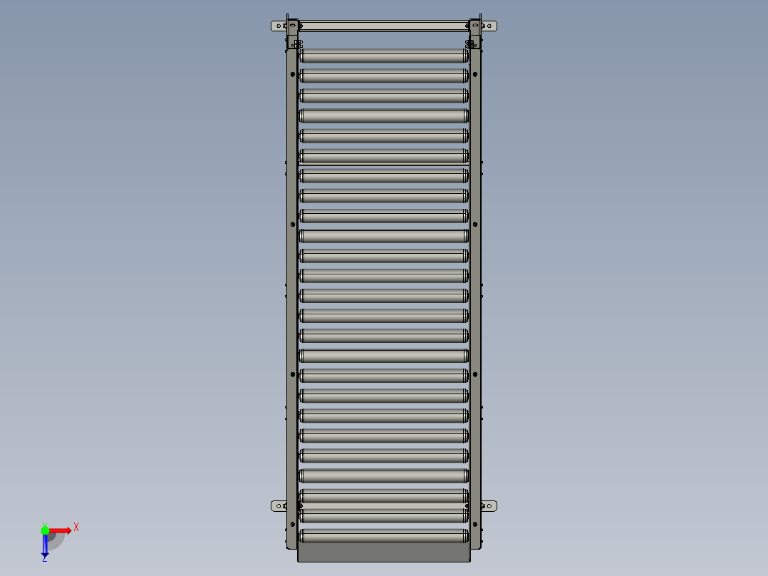 斜坡重力滚筒输送线俯视图