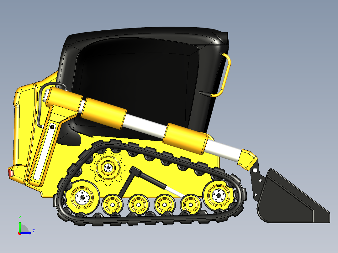 履带小型推土机 STEP STL左视图