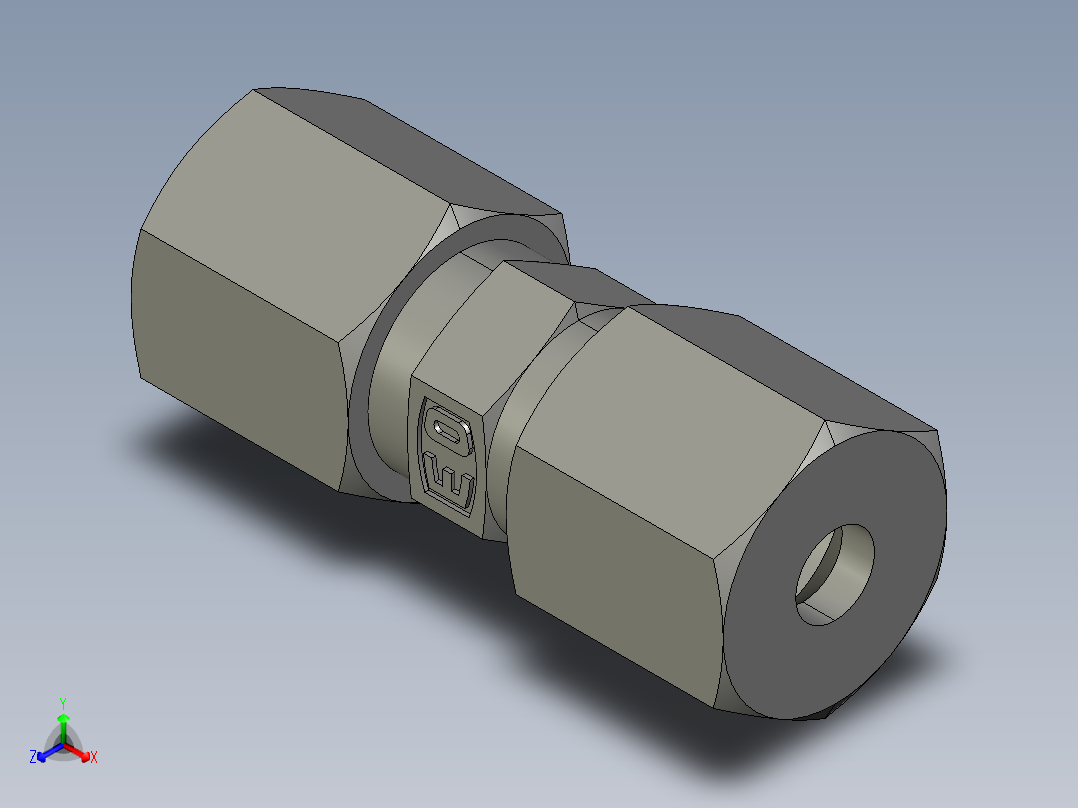 卡套式工业通用硬管接头EO Union G06SCF正等轴测图