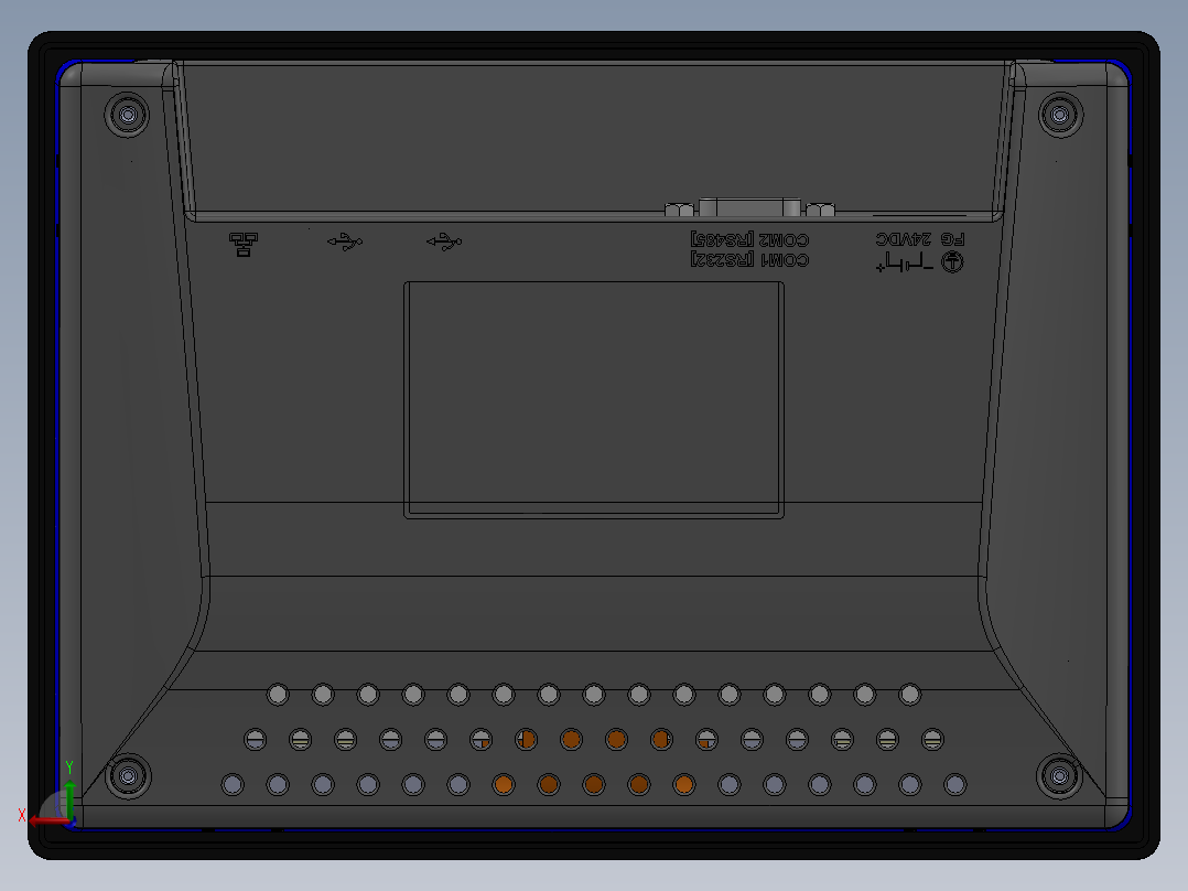 威纶通触摸控制屏MT8072后视图