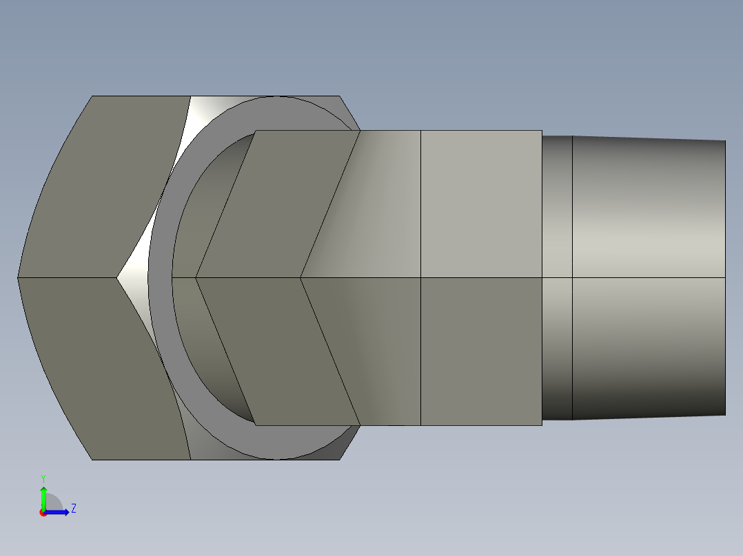 卡套式工业通用硬管接头20_vbu-s左视图