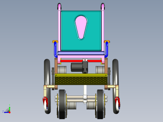 履带爬楼梯电动轮椅设计含三维二维说明书右视缩略图