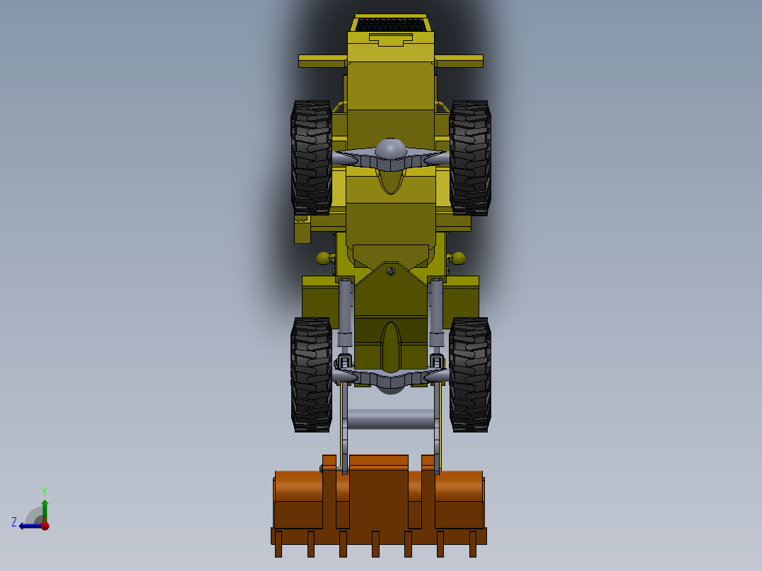 轮式装载机右视图