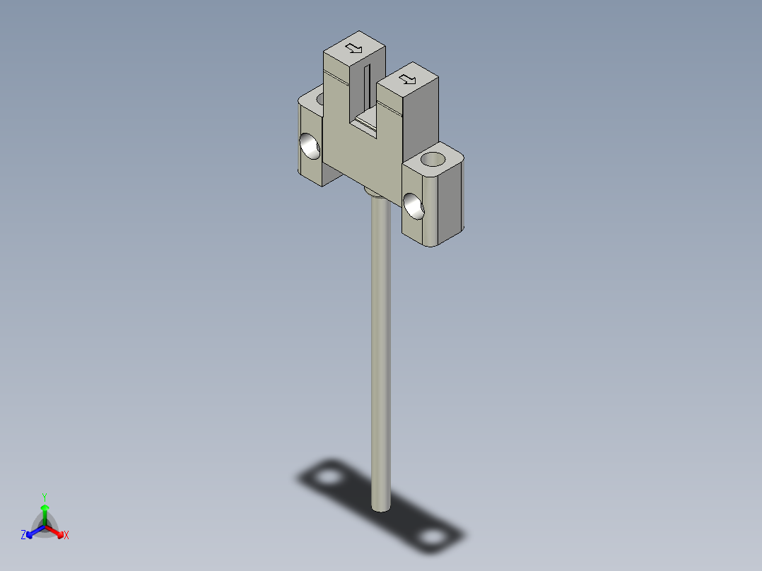 槽型光电传感器LU-K45_3D正等轴测图