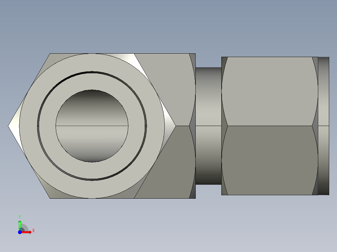 卡套式工业通用硬管接头12_dbu-s前视图