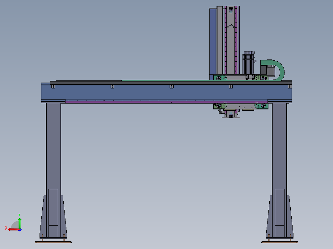 单臂XZ轴桁架系统sw18后视图