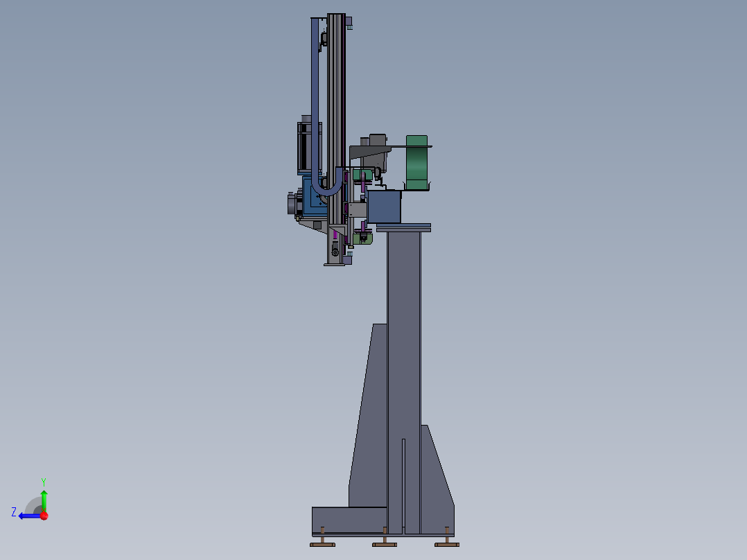 单臂XZ轴桁架系统sw18右视图