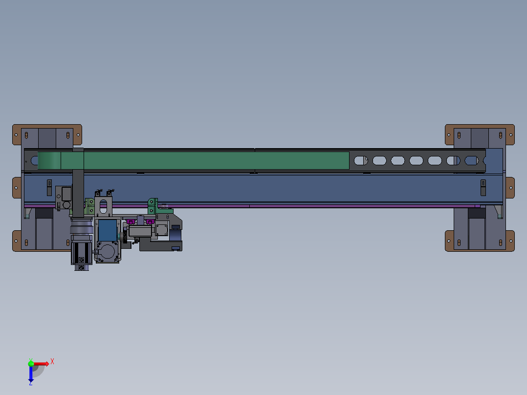 单臂XZ轴桁架系统sw18俯视图