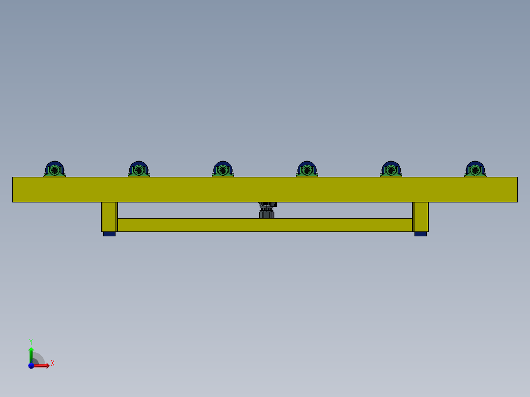 4m托辊线sw18可编辑前视图