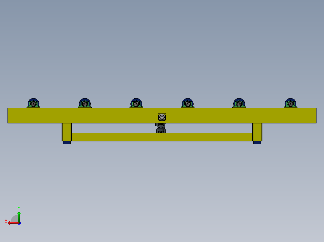 4m托辊线sw18可编辑后视图