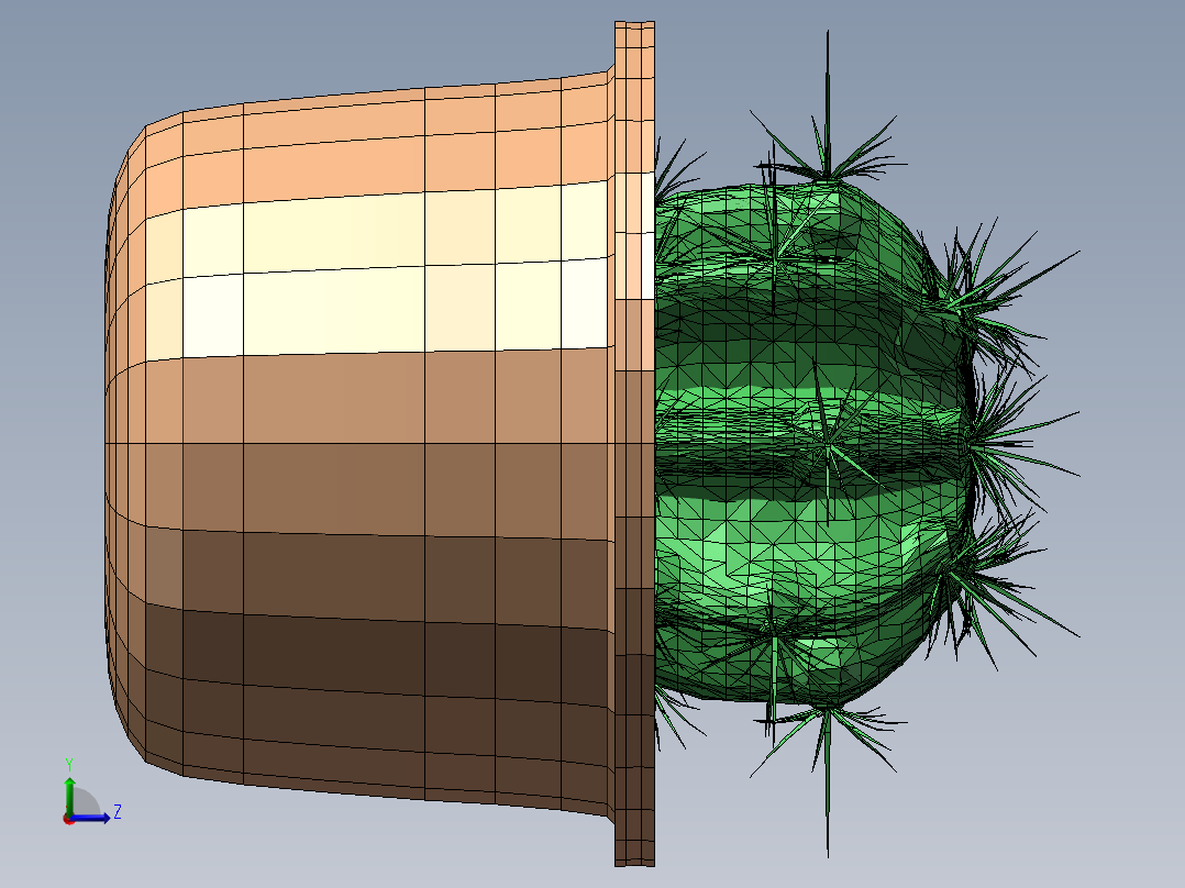 仙人球盆栽左视图