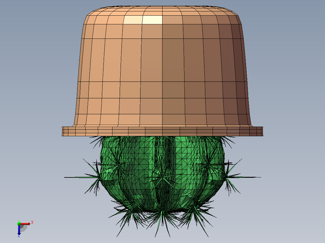 仙人球盆栽俯视图