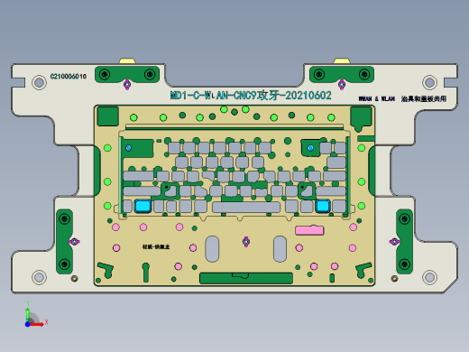 包胶金属电脑外壳攻牙程序模型前视缩略图
