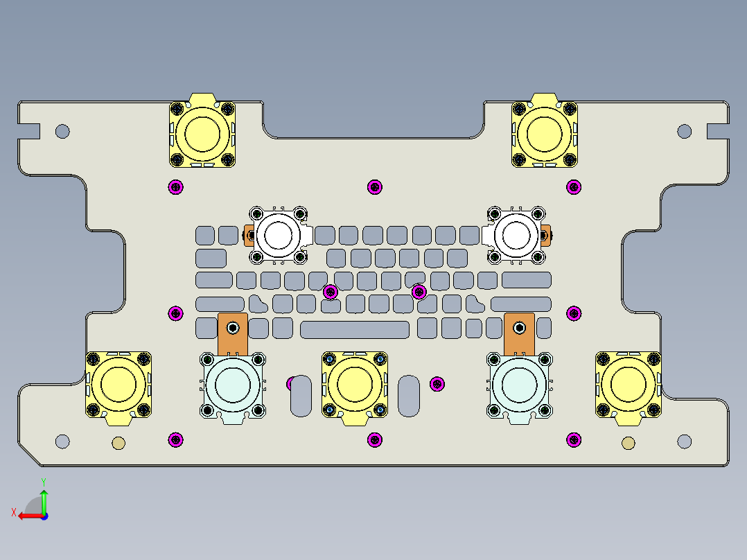 包胶金属电脑外壳攻牙程序模型后视图