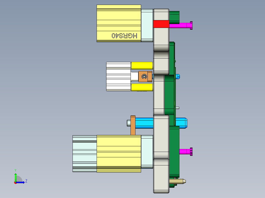包胶金属电脑外壳攻牙程序模型左视图