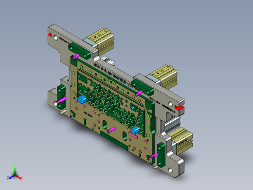 包胶金属电脑外壳攻牙程序模型正等轴测缩略图