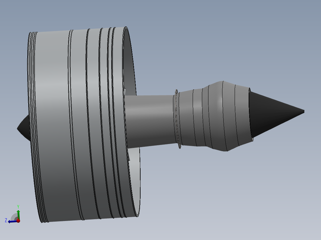 简易涡扇发动机结构3D