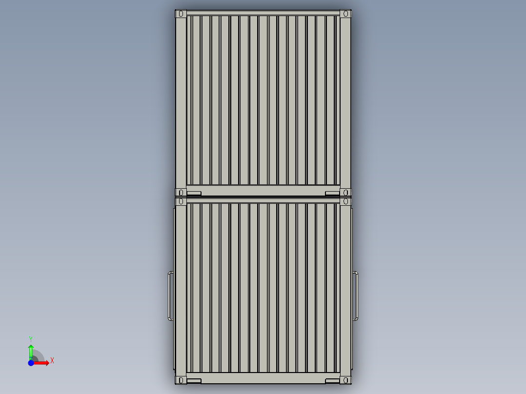 海运集装箱咖啡前视图