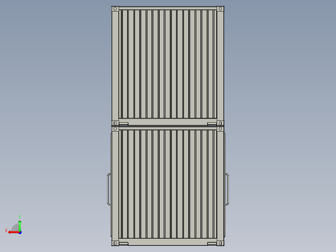 海运集装箱咖啡后视图