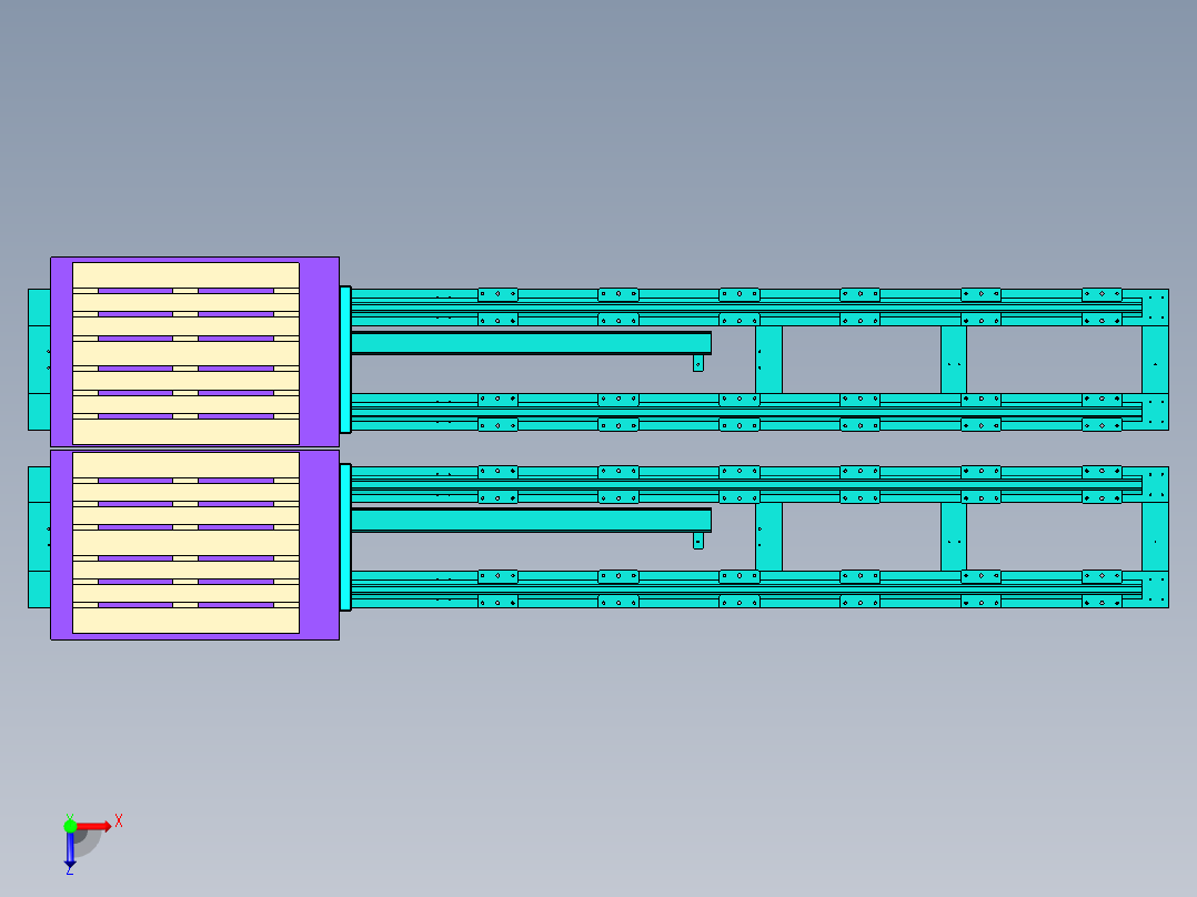 木托盘剪叉移动顶升设计俯视图