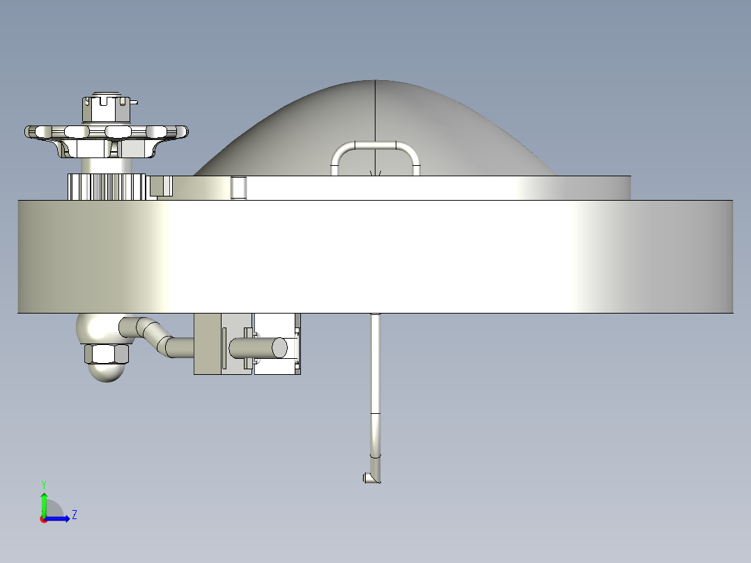 潜水装置密封舱盖左视图