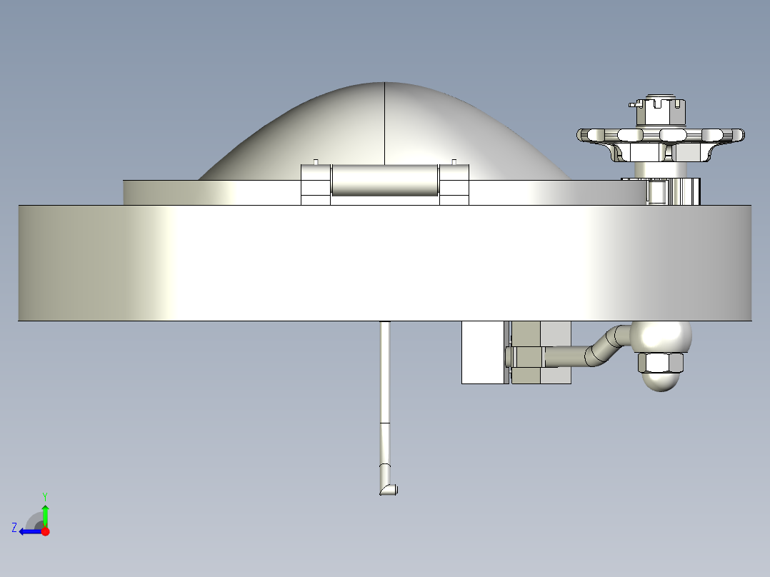潜水装置密封舱盖右视图