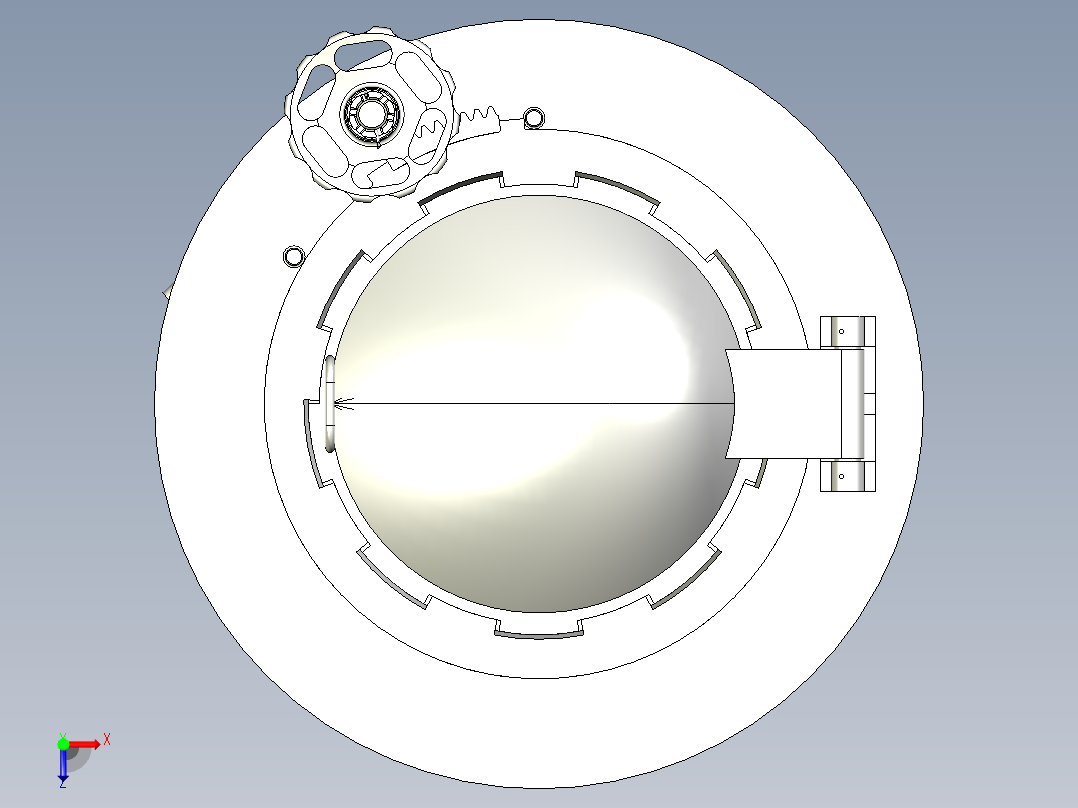 潜水装置密封舱盖俯视图