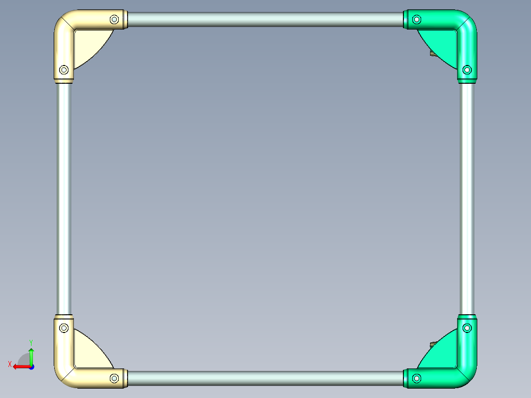 折叠笼子框架后视图