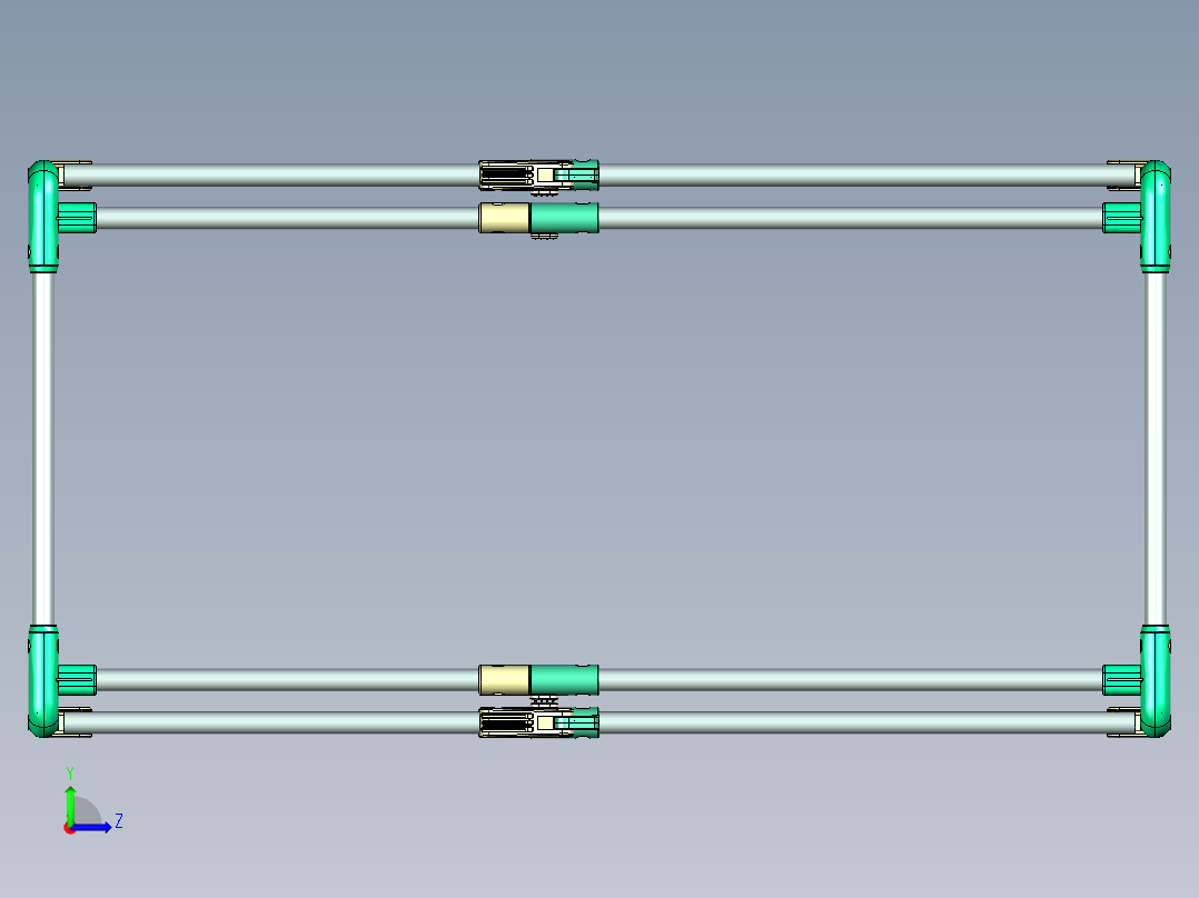 折叠笼子框架左视图