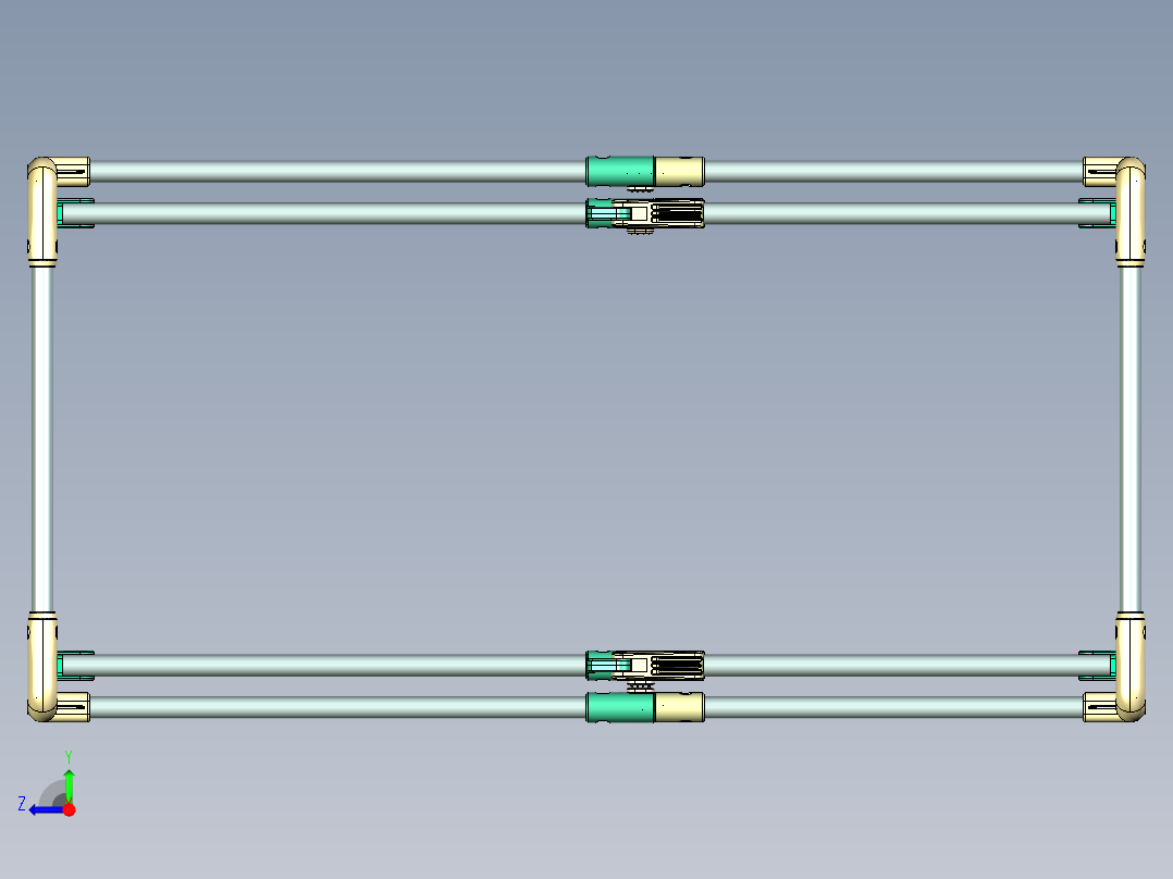 折叠笼子框架右视图