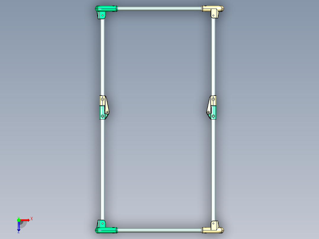 折叠笼子框架俯视图